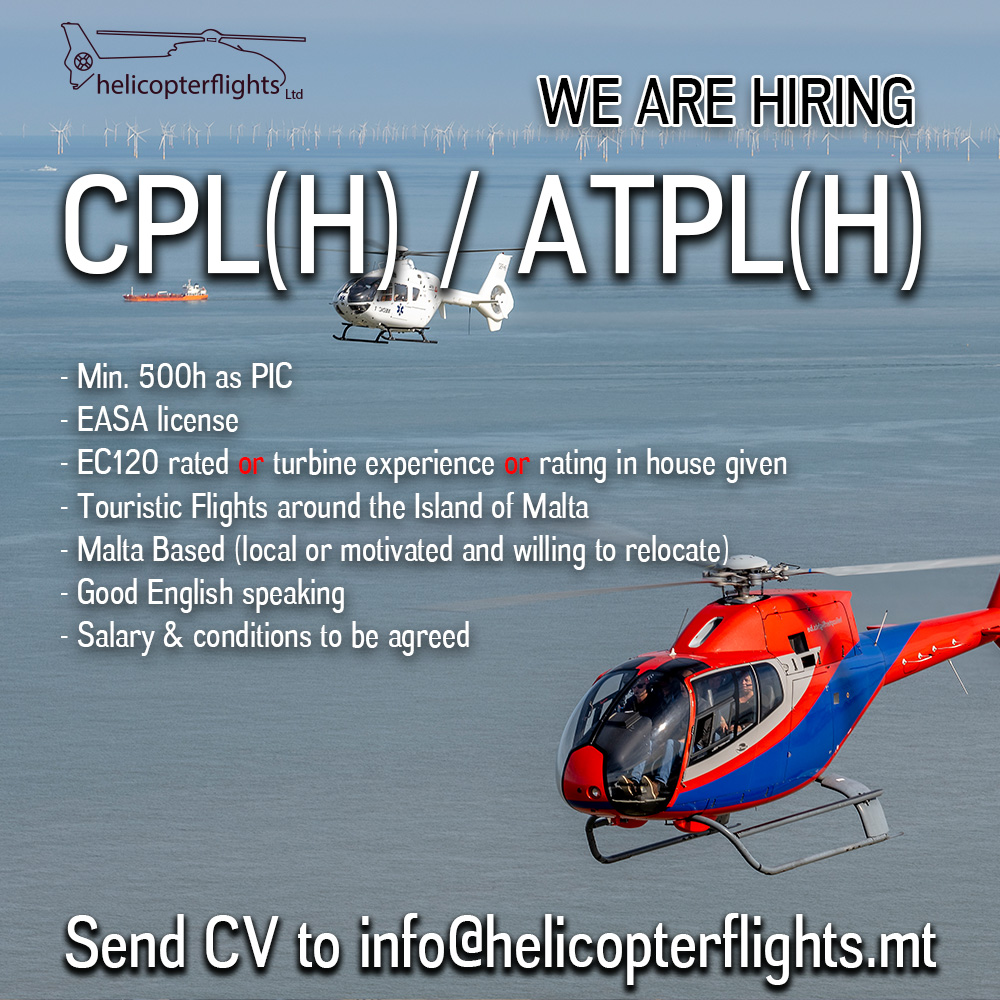 Helicopter pilot job Malta